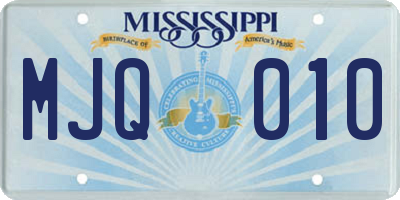MS license plate MJQ010