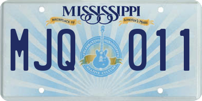 MS license plate MJQ011