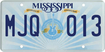 MS license plate MJQ013