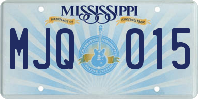 MS license plate MJQ015