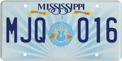MS license plate MJQ016