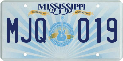 MS license plate MJQ019
