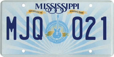 MS license plate MJQ021