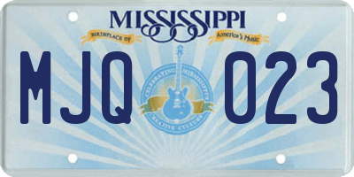 MS license plate MJQ023