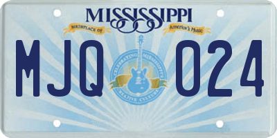 MS license plate MJQ024