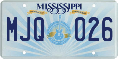 MS license plate MJQ026