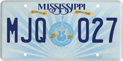 MS license plate MJQ027