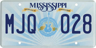 MS license plate MJQ028