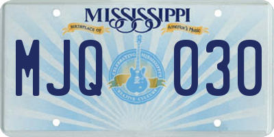 MS license plate MJQ030