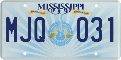 MS license plate MJQ031