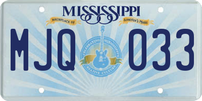 MS license plate MJQ033