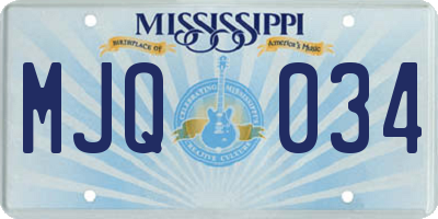 MS license plate MJQ034