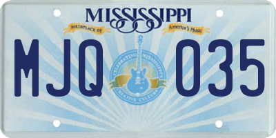 MS license plate MJQ035
