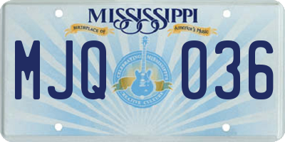 MS license plate MJQ036