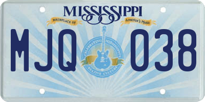 MS license plate MJQ038