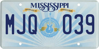 MS license plate MJQ039