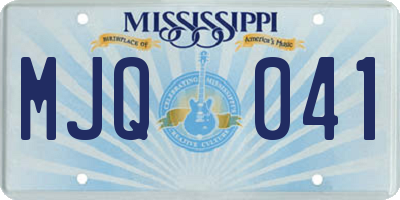 MS license plate MJQ041