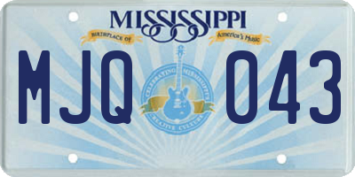MS license plate MJQ043