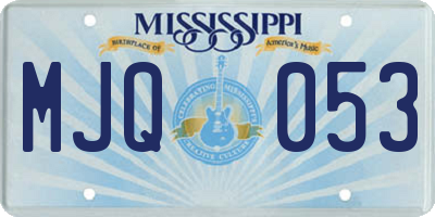 MS license plate MJQ053