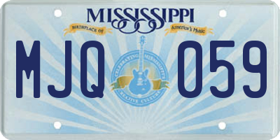 MS license plate MJQ059