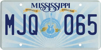 MS license plate MJQ065