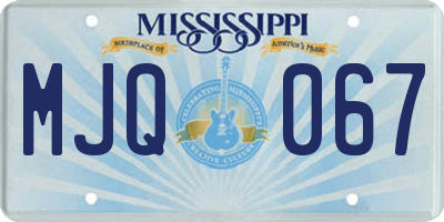 MS license plate MJQ067