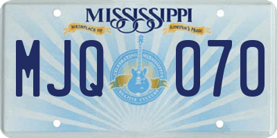 MS license plate MJQ070