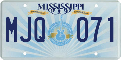 MS license plate MJQ071