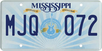 MS license plate MJQ072