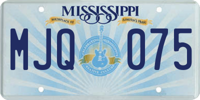 MS license plate MJQ075