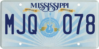 MS license plate MJQ078