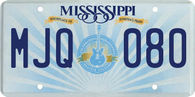 MS license plate MJQ080