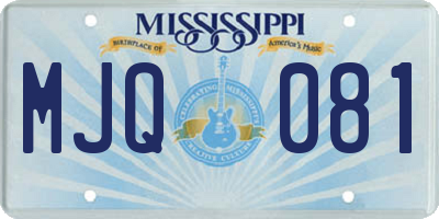 MS license plate MJQ081