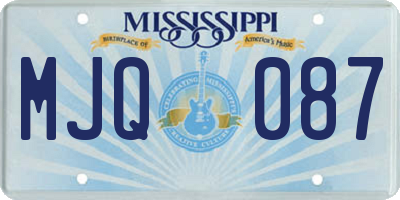 MS license plate MJQ087