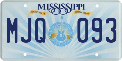 MS license plate MJQ093