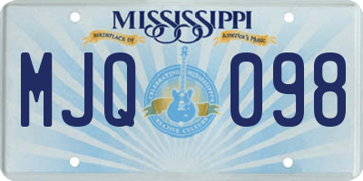 MS license plate MJQ098