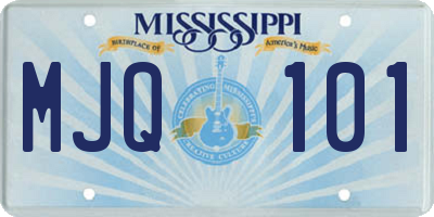 MS license plate MJQ101