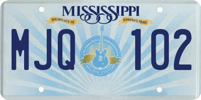 MS license plate MJQ102