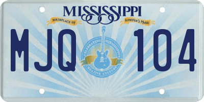 MS license plate MJQ104