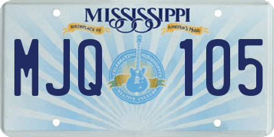 MS license plate MJQ105
