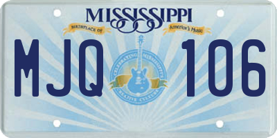 MS license plate MJQ106