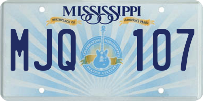 MS license plate MJQ107
