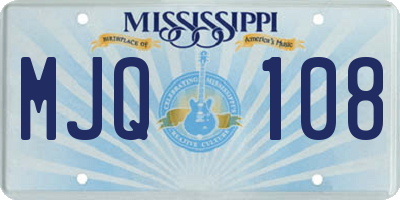 MS license plate MJQ108