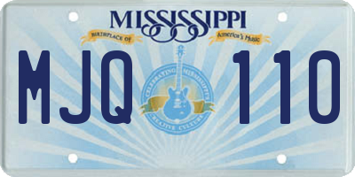 MS license plate MJQ110