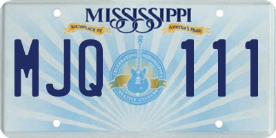 MS license plate MJQ111