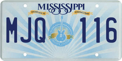 MS license plate MJQ116