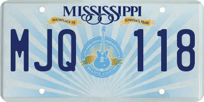 MS license plate MJQ118