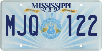 MS license plate MJQ122