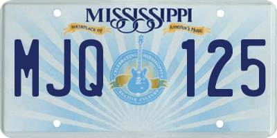 MS license plate MJQ125