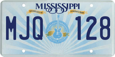 MS license plate MJQ128